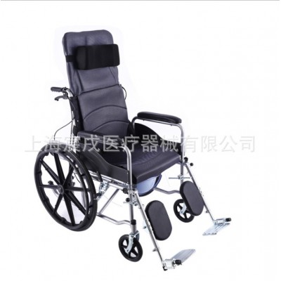 适老化残疾人老人代步助行器多功能全躺高靠背坐便型护理手动轮椅