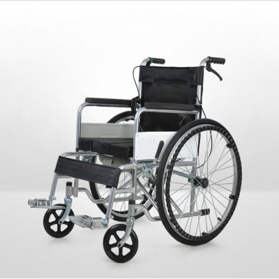 大华社轮椅折叠多功能带坐便 老人轮椅 轻便便携轮椅加厚钢管