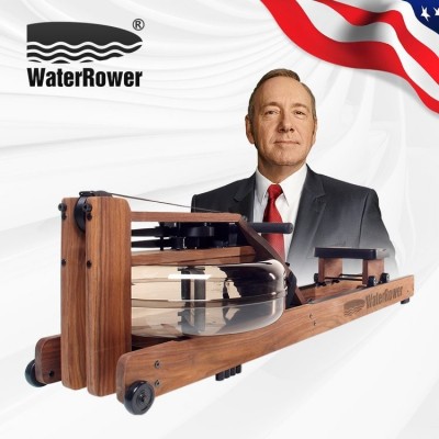 WaterRower纸牌屋智能划船器进口水阻划船机健身器材家用胡桃木