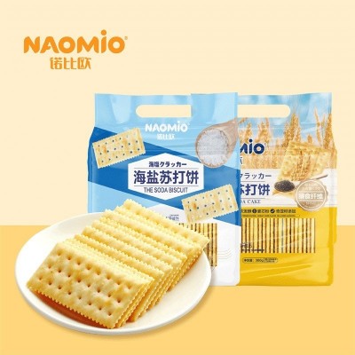 诺比欧酥脆海盐奇亚籽网红苏打饼干360g定量零食梳打